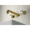 Kingston Brass KS4122PX Metropolitan 2-Handle Wall Mount Bathroom Faucet, Brass KS4122PX